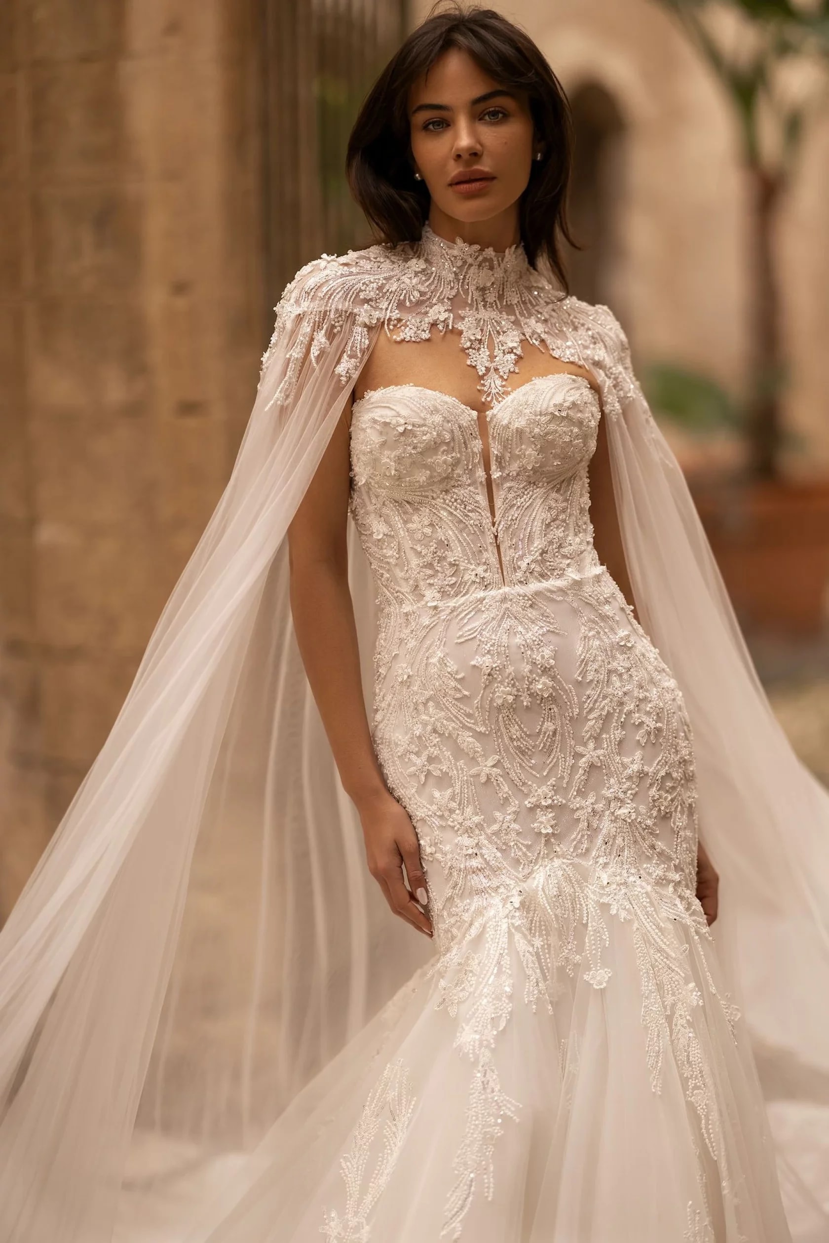 Vestido de novia Capa Boudika de pollardi